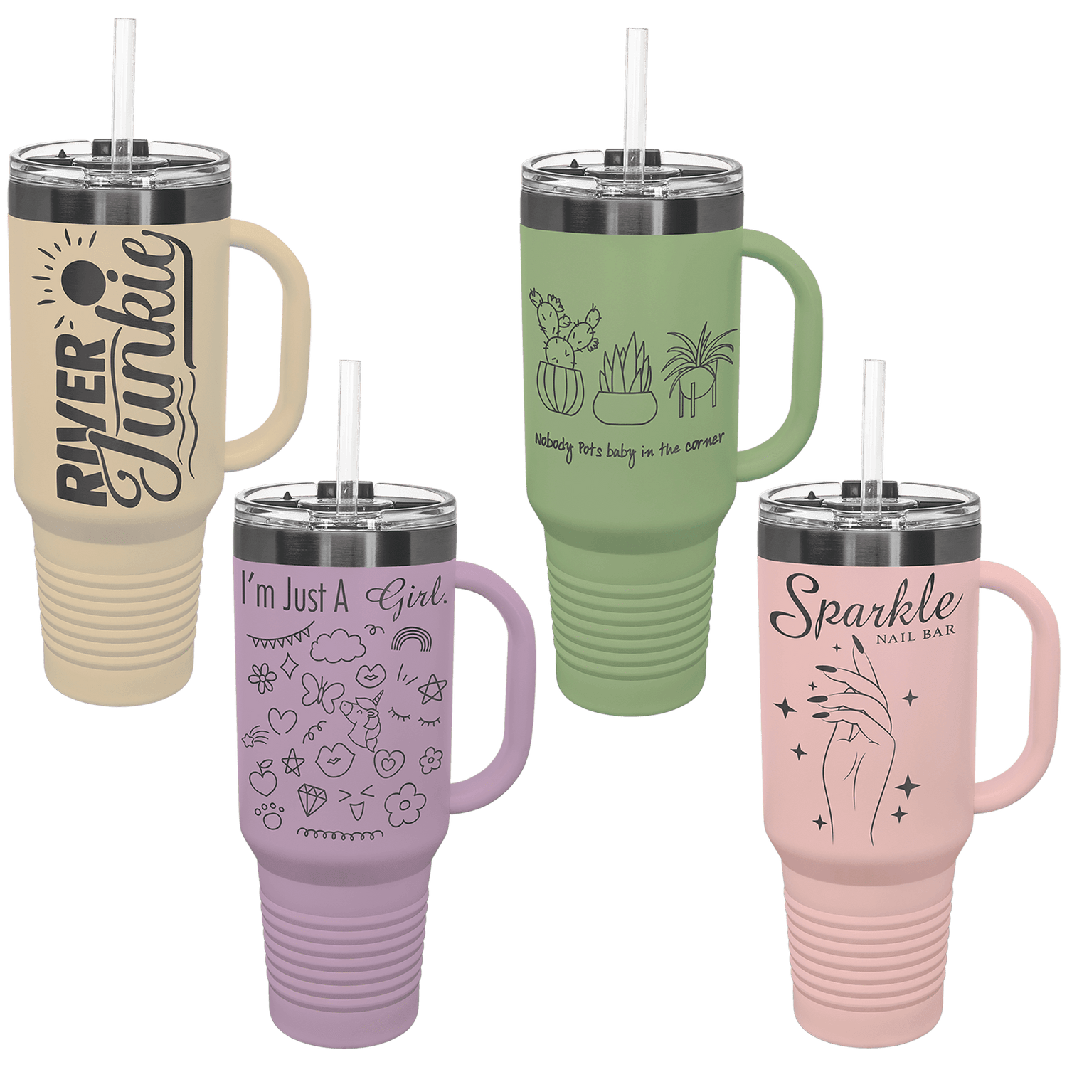 40 oz. Pastel/Ghost Black Travel Mug-MO