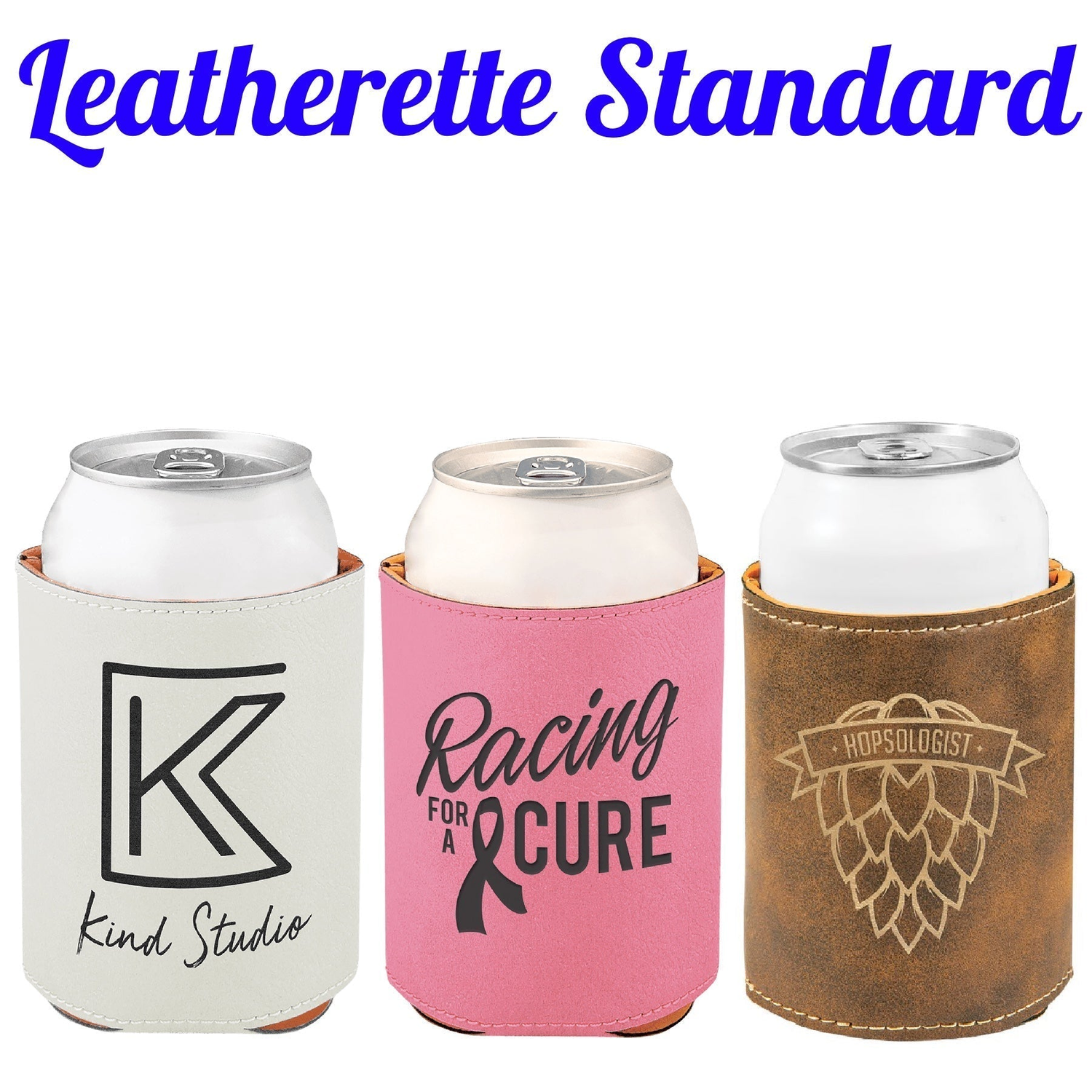 3 3/4" Laserable Leatherette Koozie Beverage Holder-MO