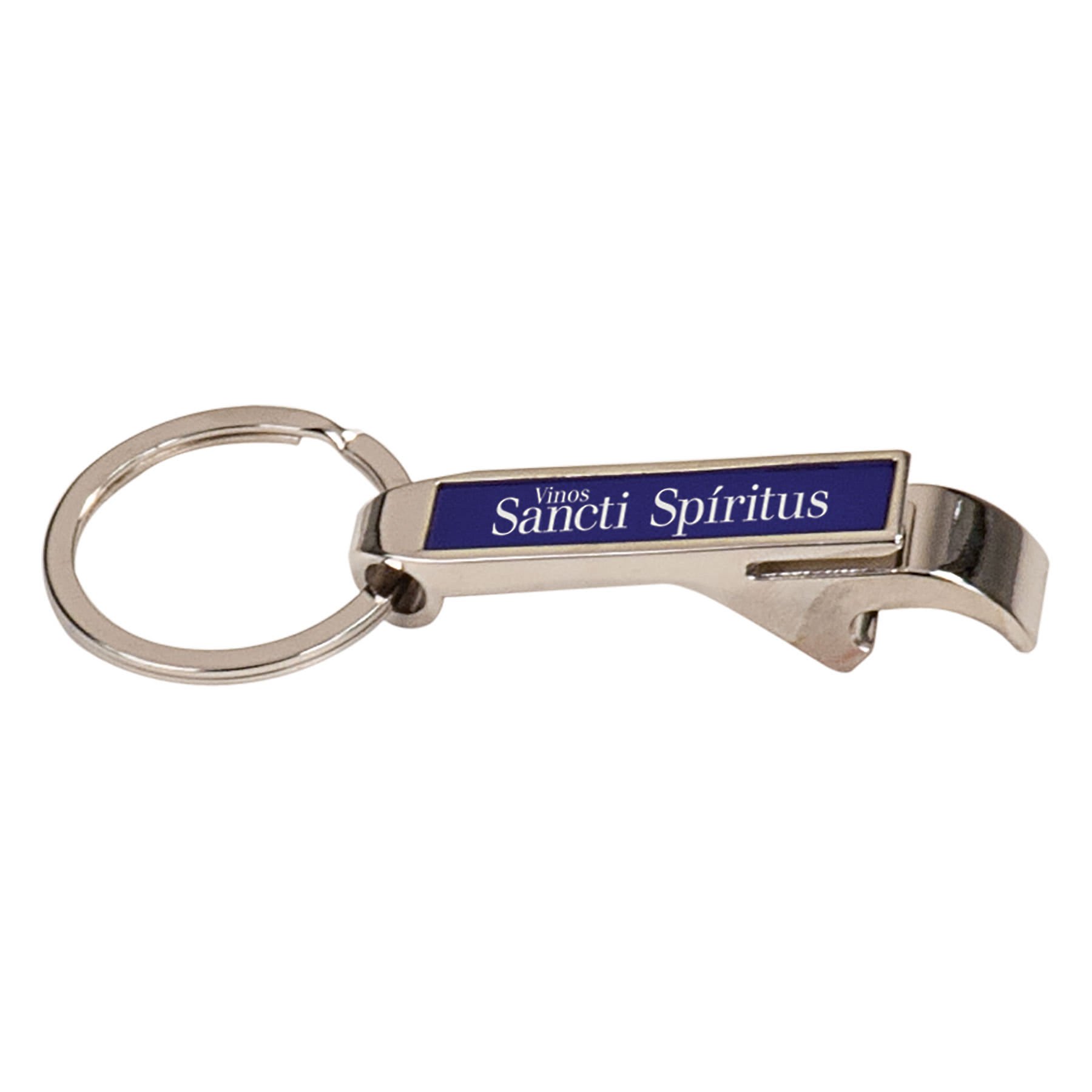 2 1/2" Blue Laserable Bottle Opener Keychain