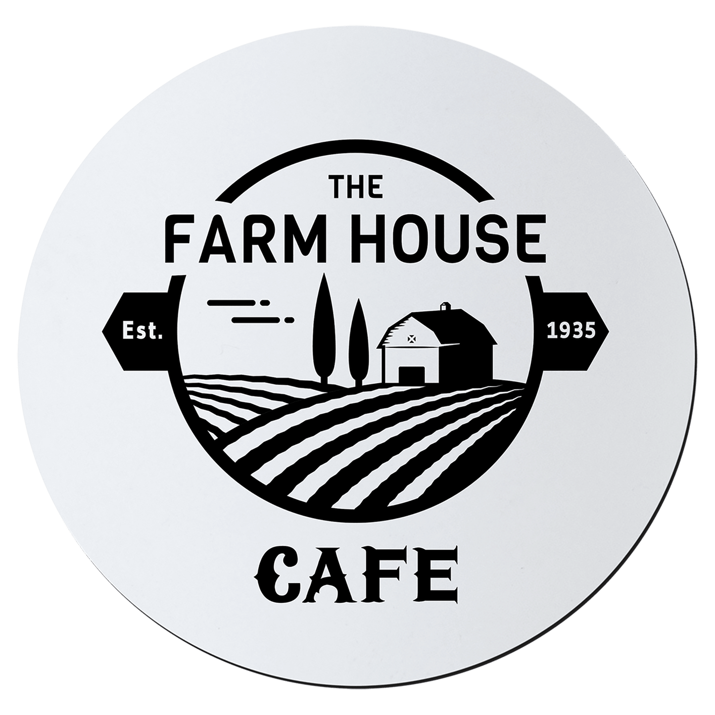 3 3/4" Round White/Black Silicone Coaster