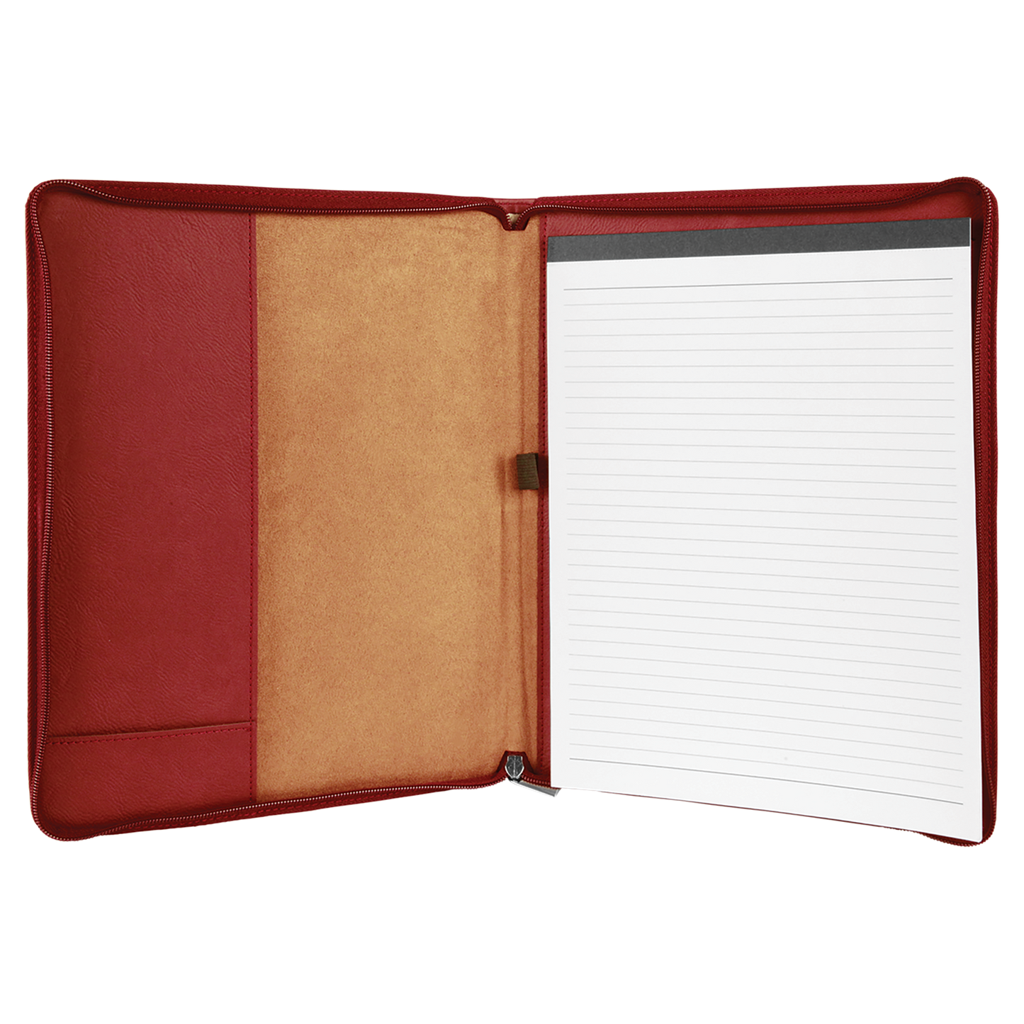 9 1/2" x 12" Rose with Zipper Laserable Leatherette Portfolio with Notepad-MO