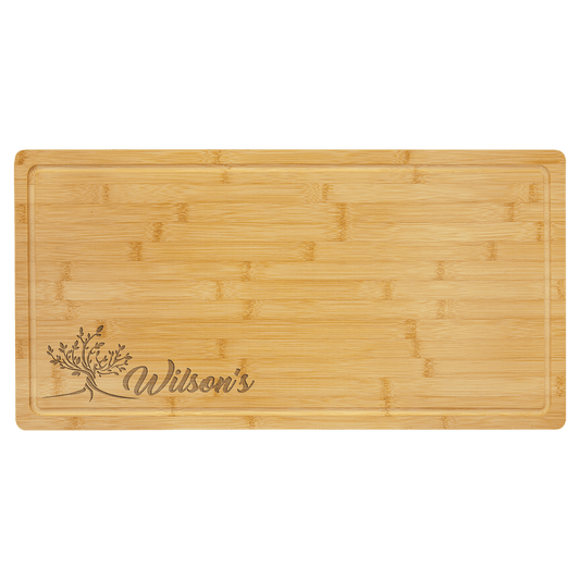 23 3/4" x 12" Bamboo Cutting Board with Drip Ring