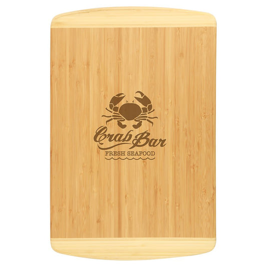 18" x 12" Bamboo 2-Tone Cutting Board-MO