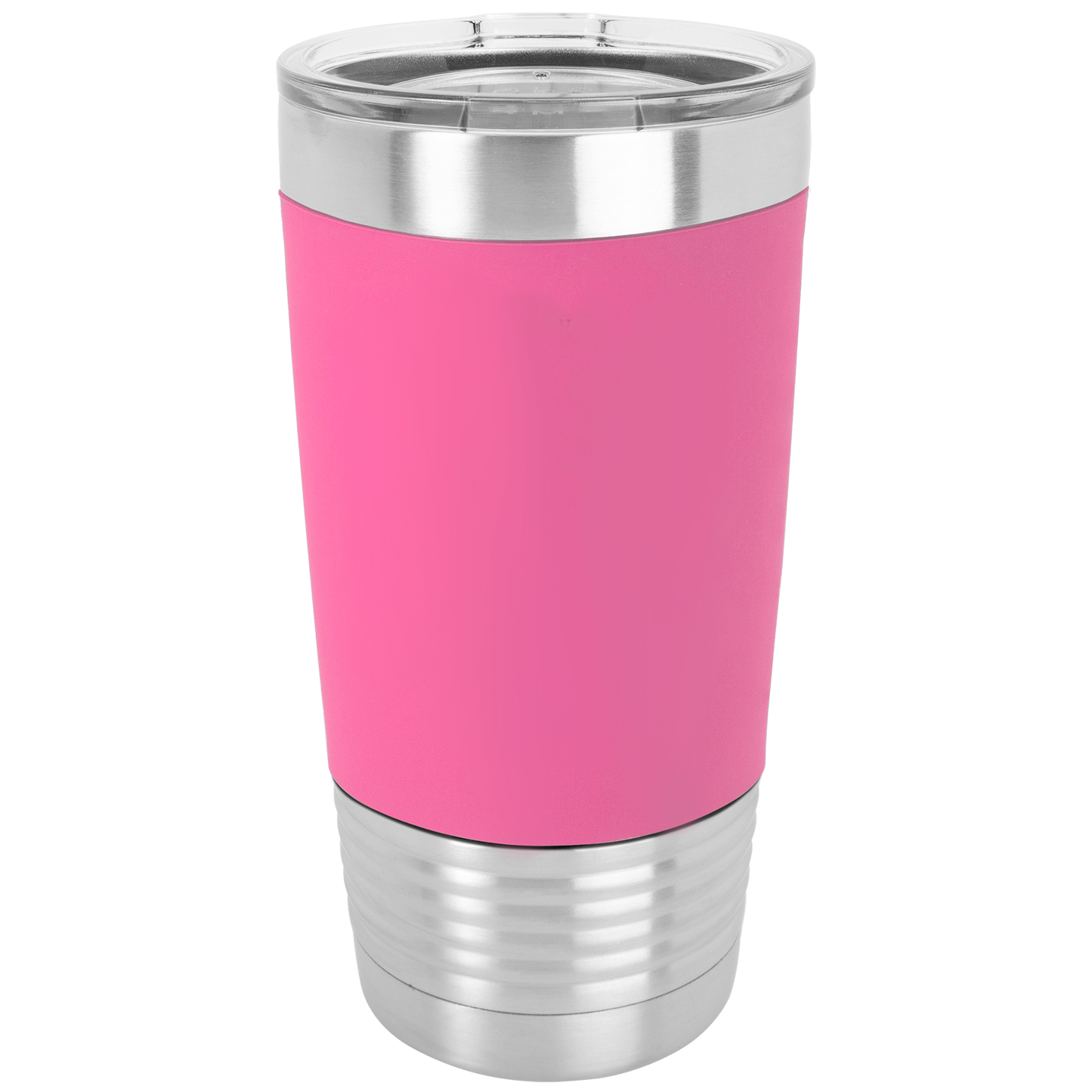 20 oz. Polar Camel Pink/Black Tumbler with Silicone Grip and Clear Lid-MO