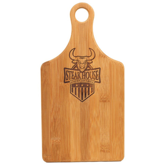 13 1/2" x 7" Bamboo Paddle Shape Cutting Board-MO