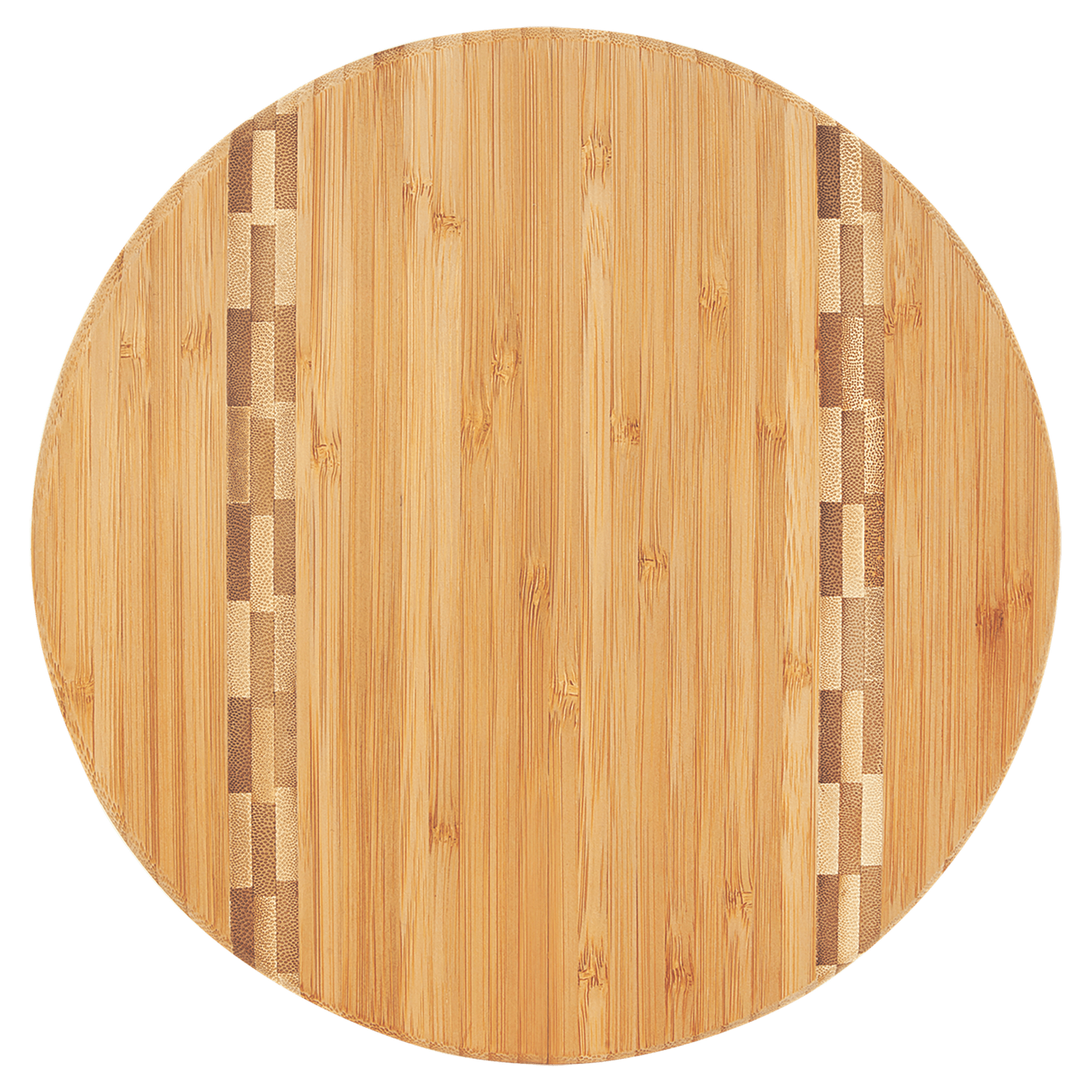 9 3/4" Round Bamboo Cutting Board with Butcher Block Inlay-MO