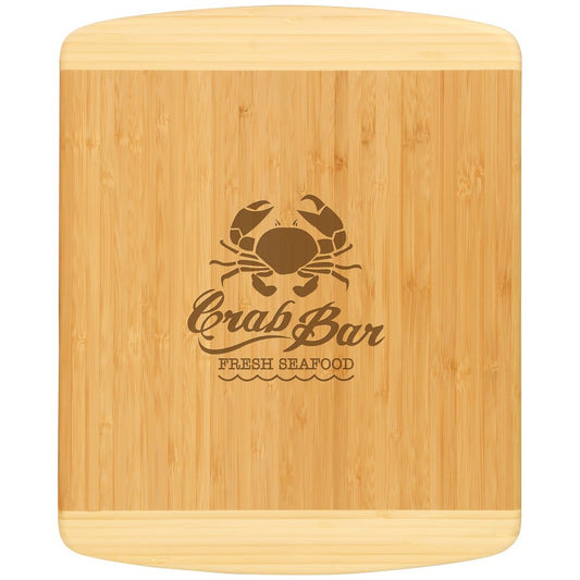 13 1/2" x 11 1/2" Bamboo 2-Tone Cutting Board-MO