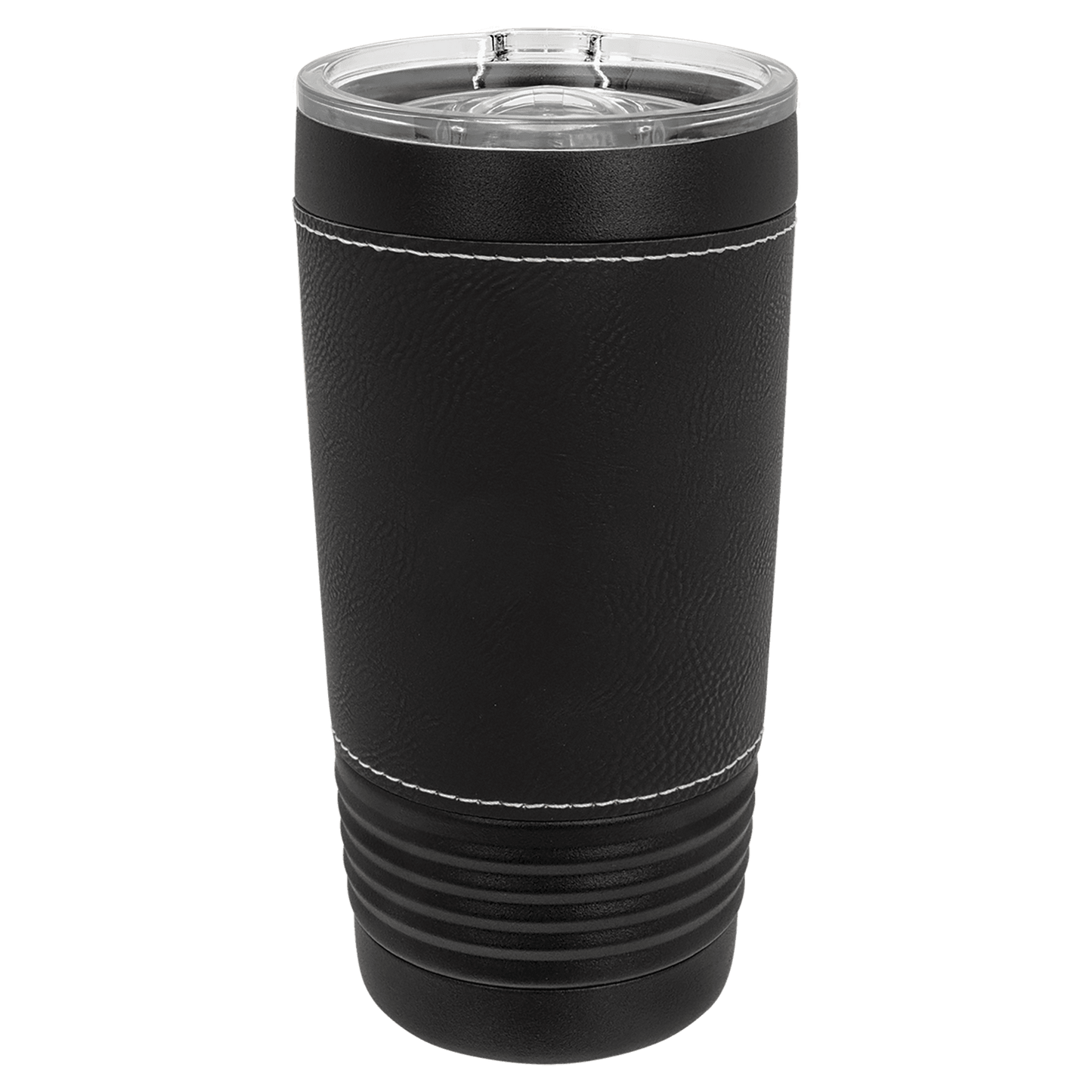 Polar Camel 20 oz. Black with Black/Silver Leatherette Tumbler with Slider Lid-MO