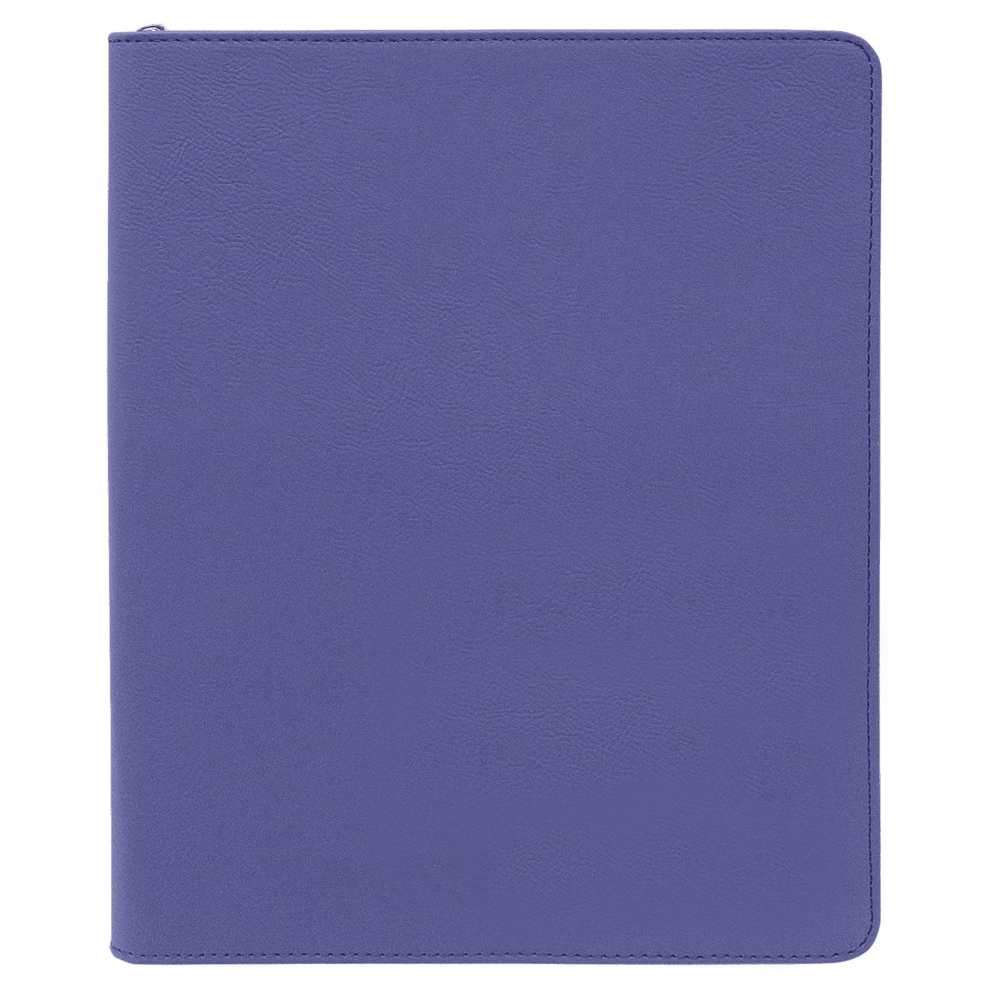 9 1/2" x 12" Purple with Zipper Laserable Leatherette Portfolio with Notepad-MO