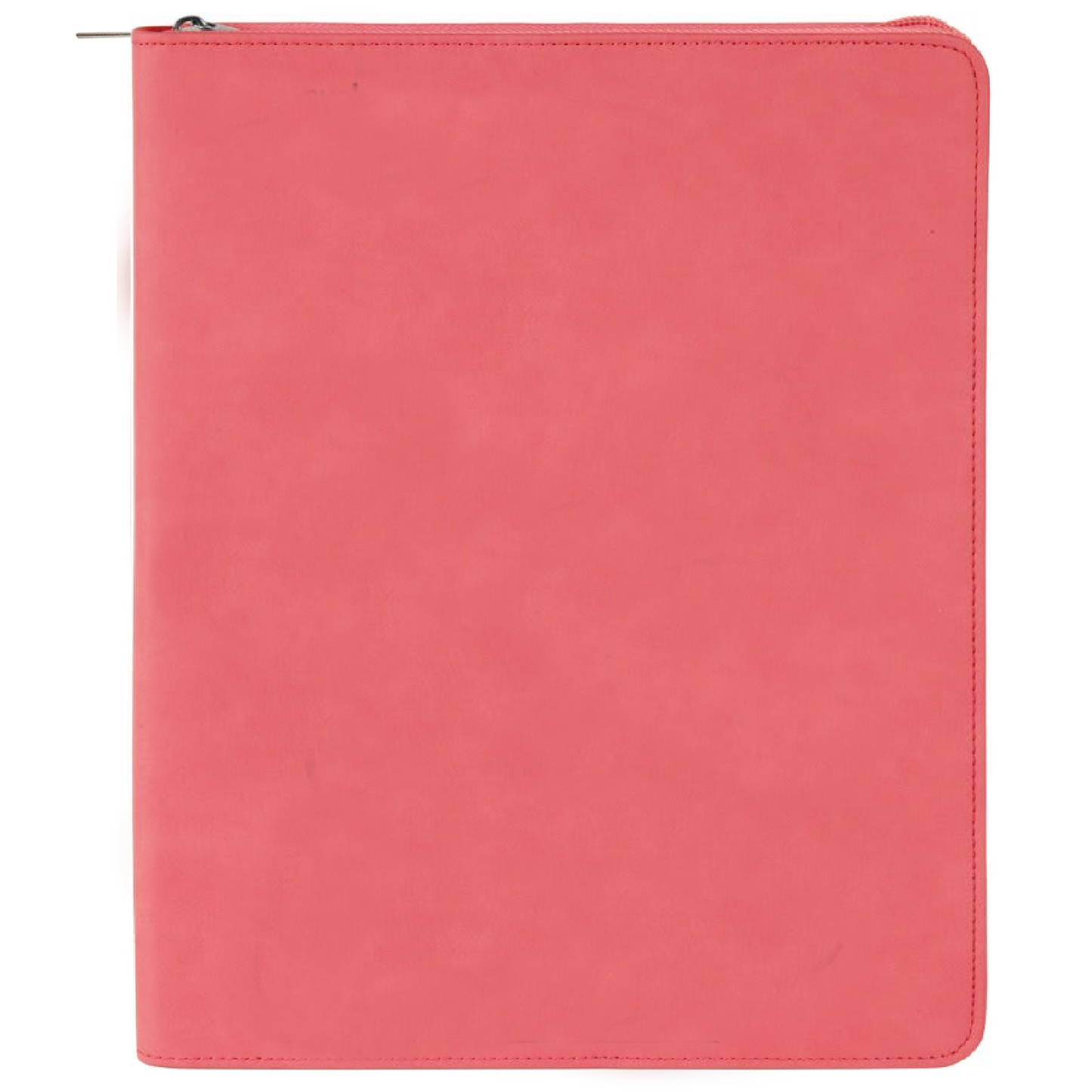 9 1/2" x 12" Pink with Zipper Laserable Leatherette Portfolio with Notepad-MO