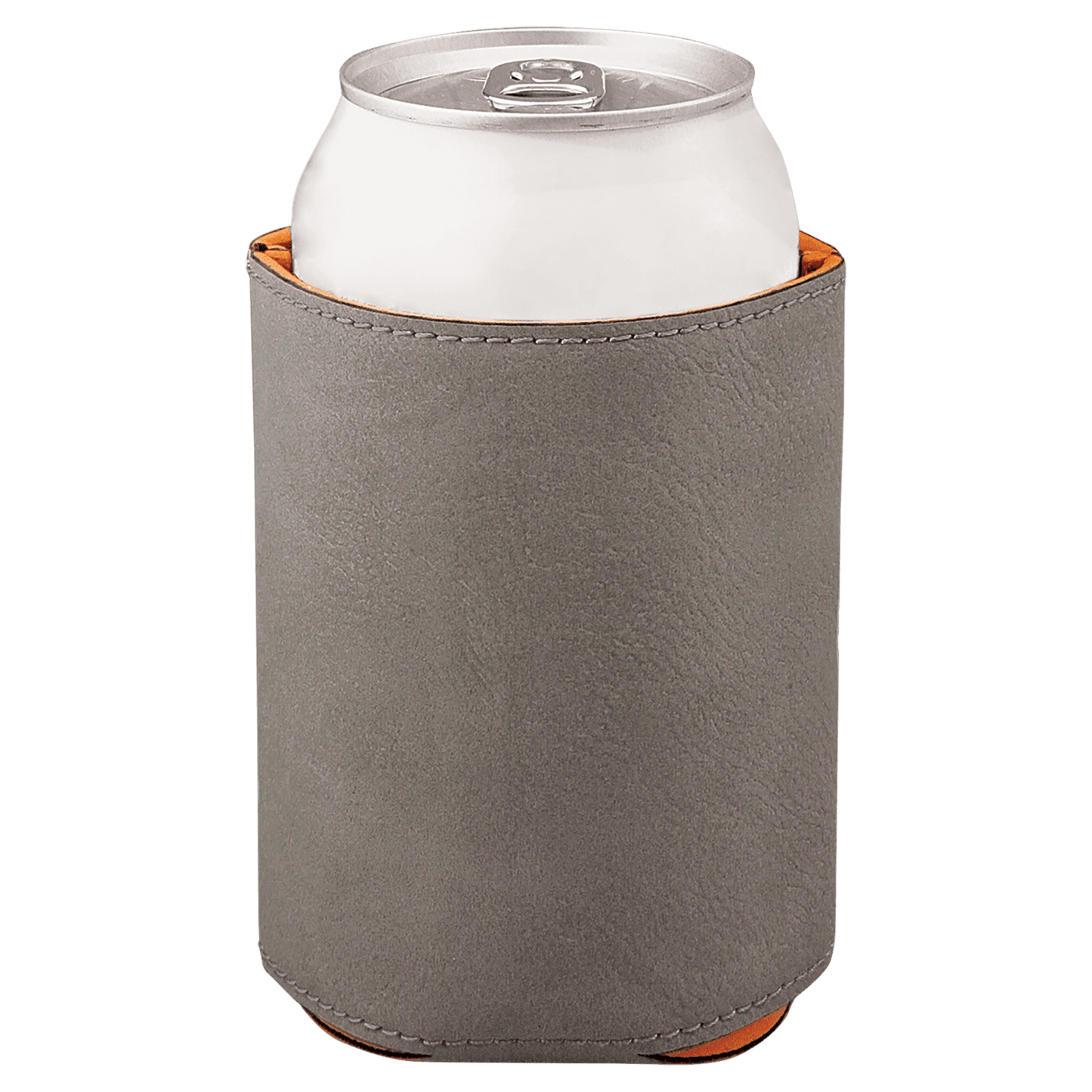 3 3/4" Gray Laserable Leatherette Beverage Holder-MO