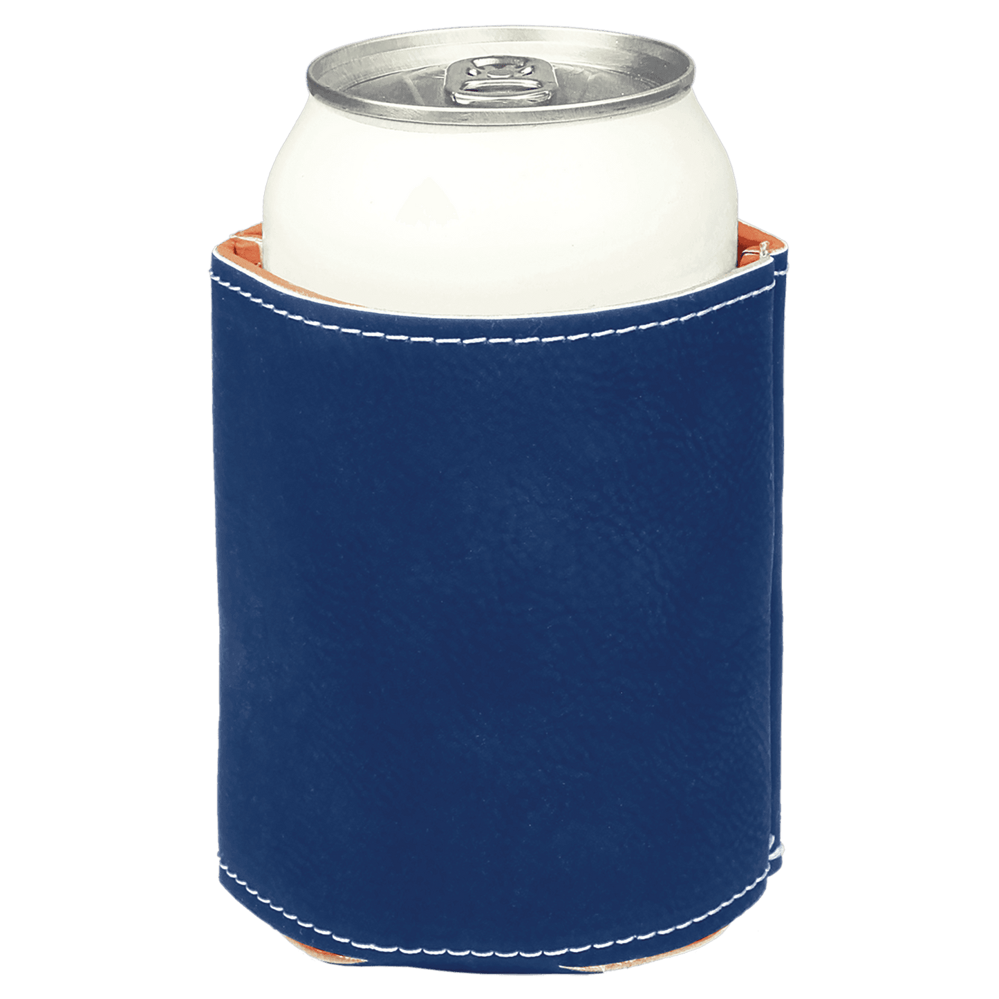 3 3/4" Blue/Silver Laserable Leatherette Beverage Holder-MO