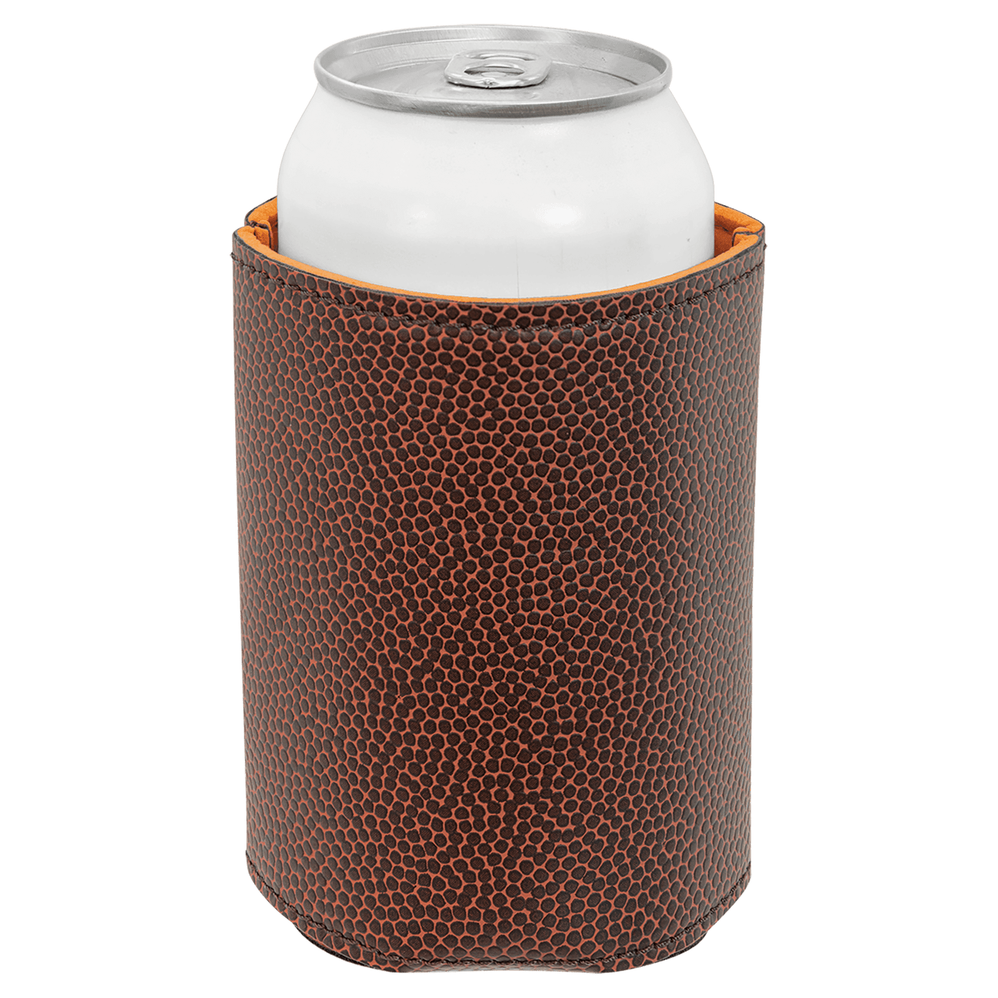 3 3/4" Football Laserable Leatherette Beverage Holder-MO