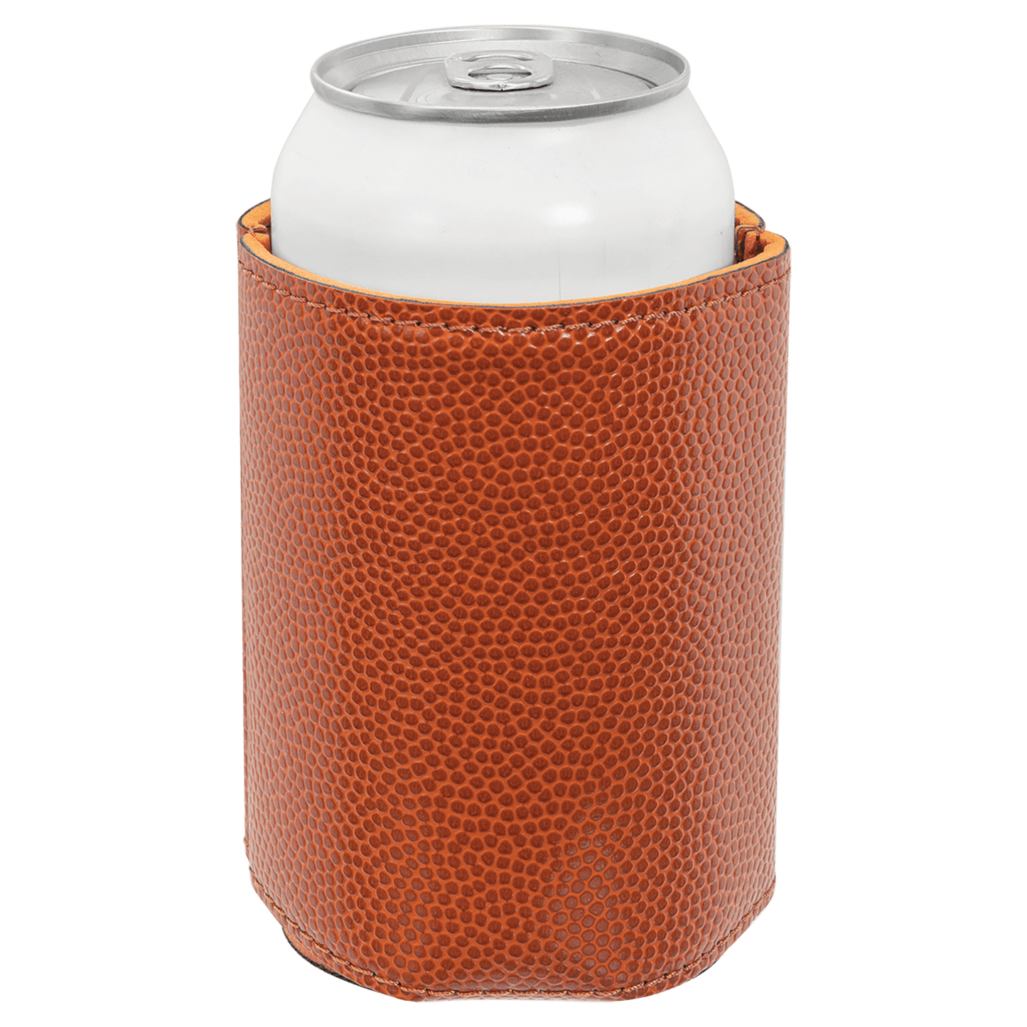 3 3/4" Basketball Laserable Leatherette Beverage Holder-MO