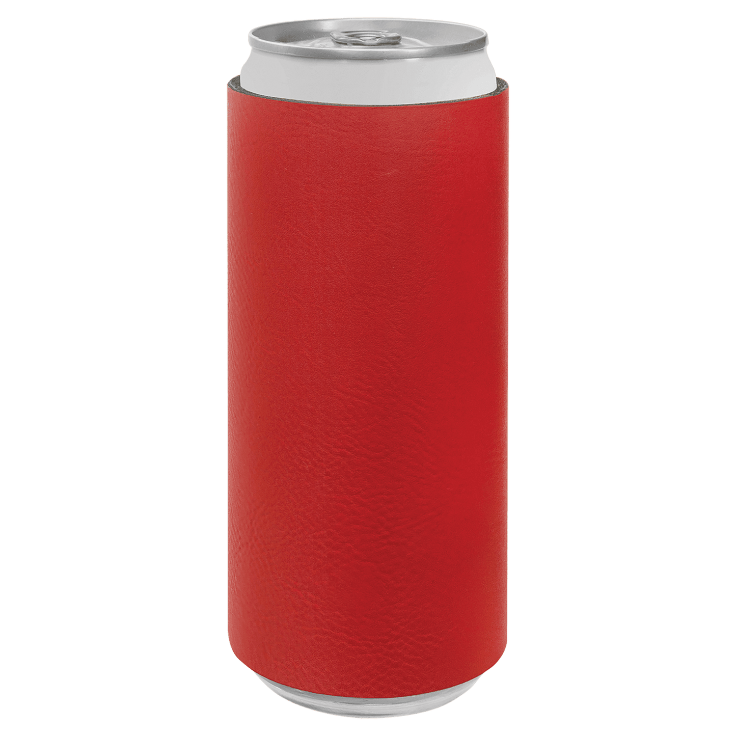 Red Laserable Leatherette Slim Beverage Holder-MO