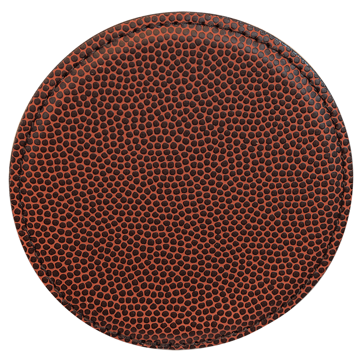 4" Round Football Laserable Leatherette Coaster-MO