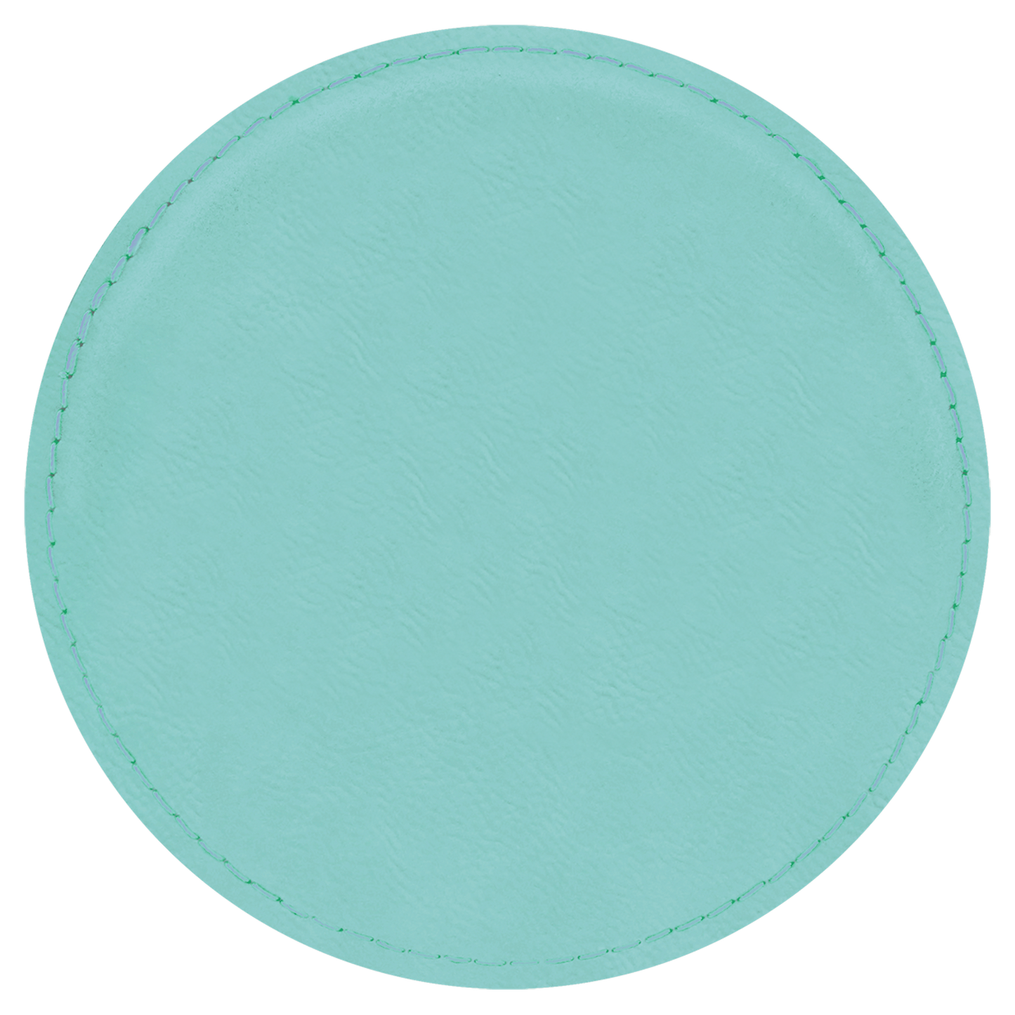 4" Round Teal Laserable Leatherette Coaster-MO