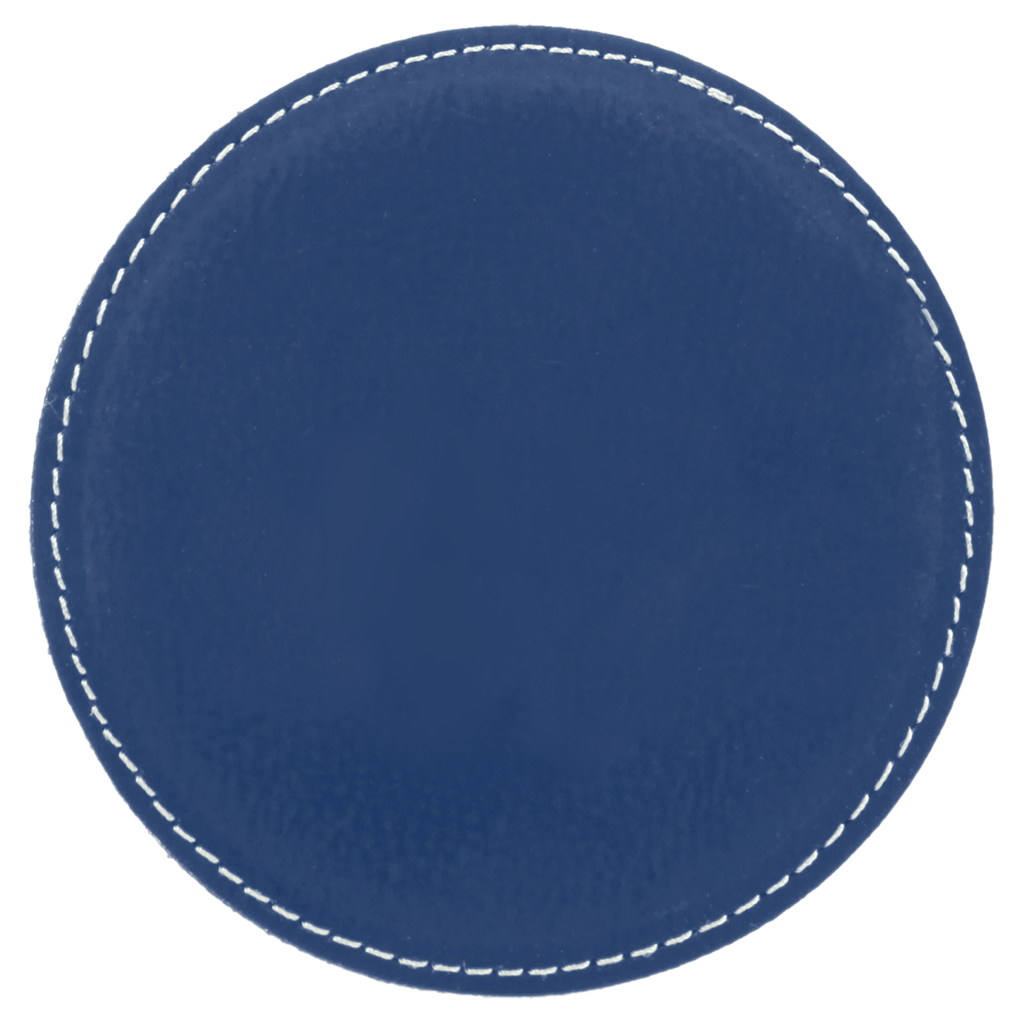 4" Round Blue/Silver Laserable Leatherette Coaster-MO