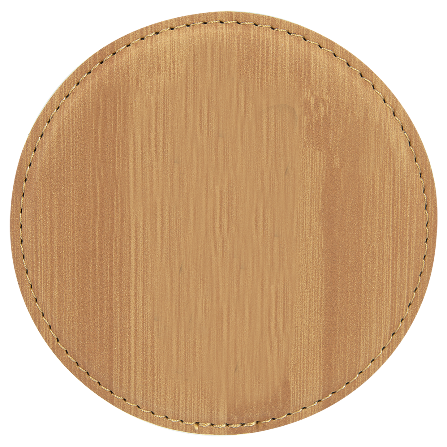 4" Round Bamboo Laserable Leatherette Coaster-MO