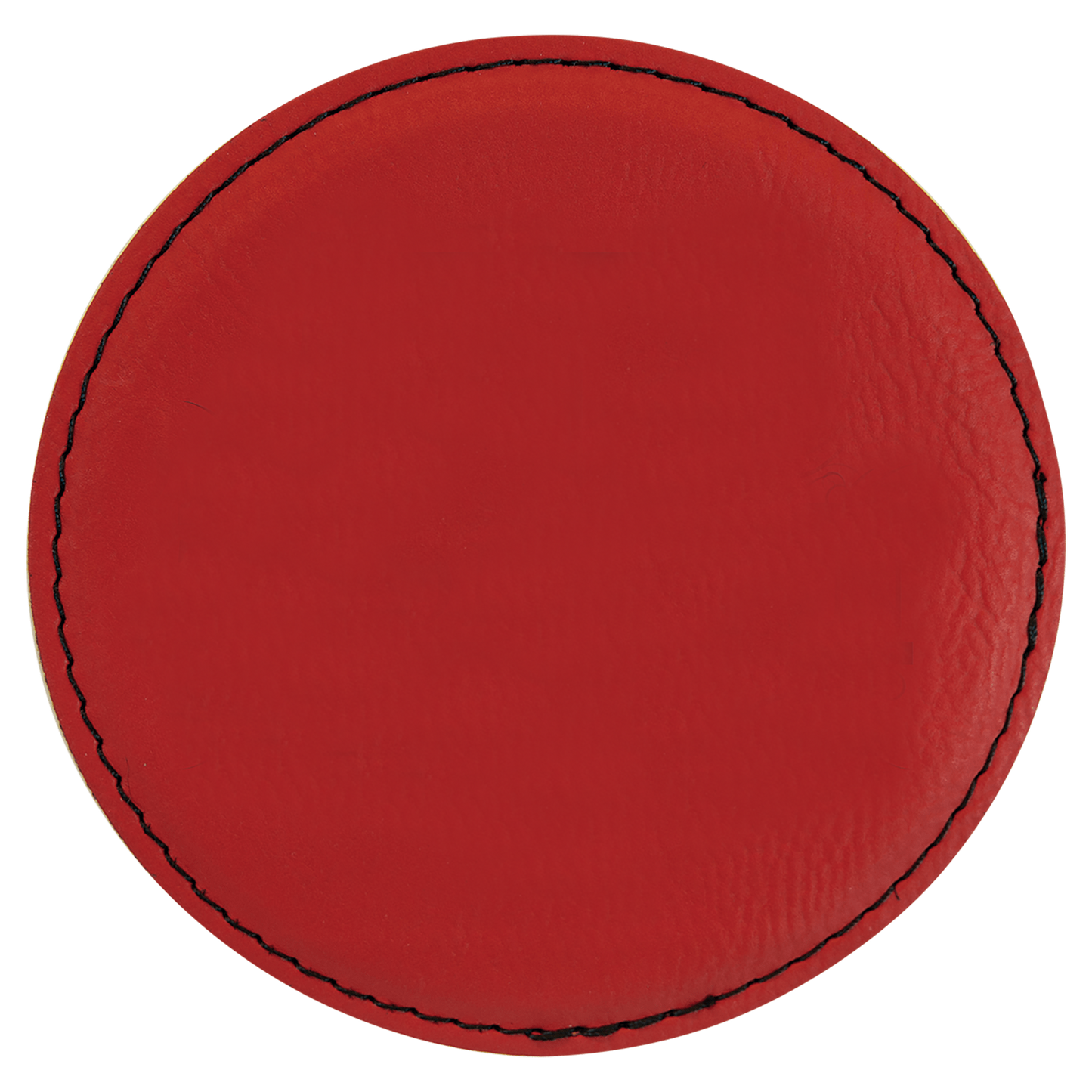 4" Red Laserable Leatherette Round 6-Coaster Set-MO