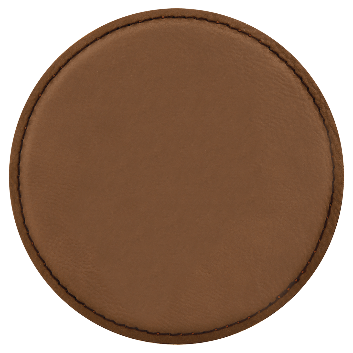 4" Round Dark Brown Laserable Leatherette Coaster-MO