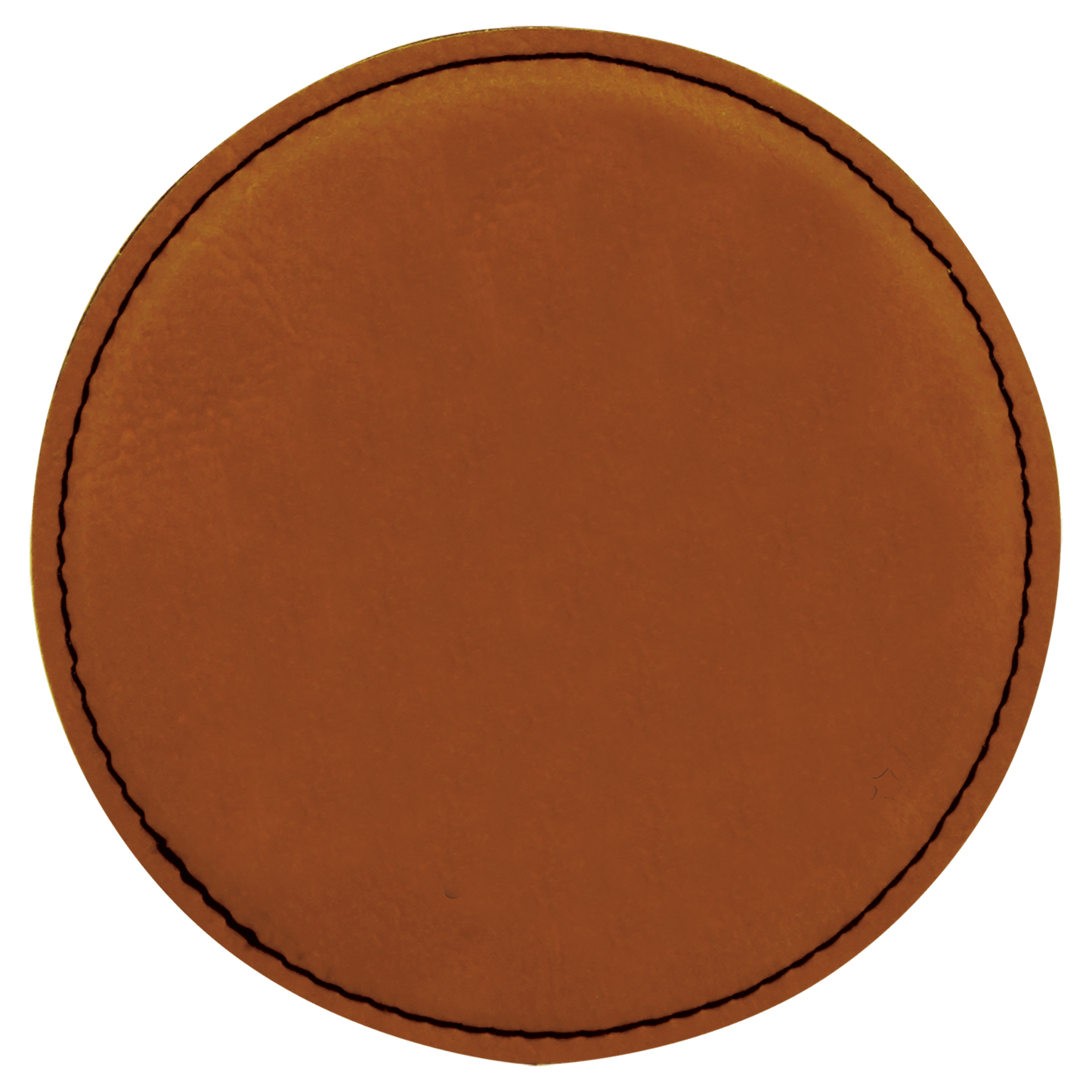 4" Rawhide Round Laserable Leatherette 6-Coaster Set-MO