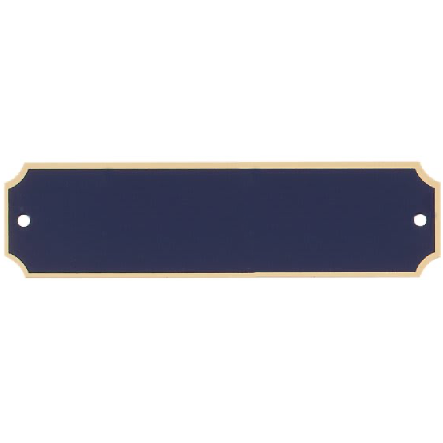 3 1/4" x 1"  x .020" Laserable Black Brass Perpetual Plate with Gold Border-MO