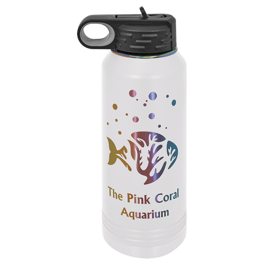 Polar Camel 32 oz. White/Prism ION-Plated Water Bottle-MO