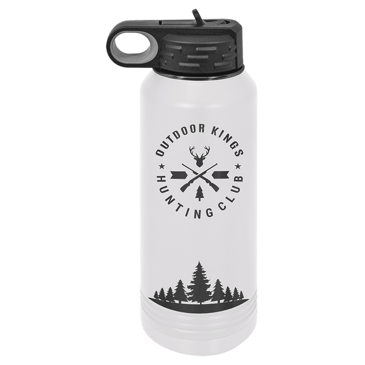 Polar Camel 32 oz. White/Ghost Black ION-Plated Water Bottle-MO