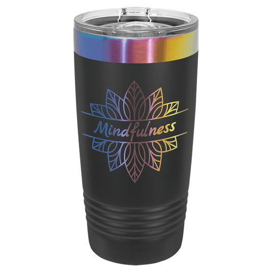 Polar Camel 20 oz. Black/Prism ION-Plated Ringneck Tumbler with Slider Lid-MO