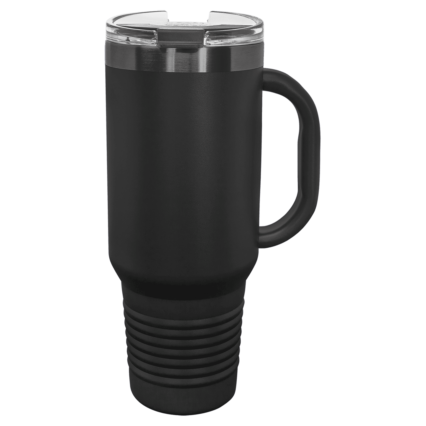 Polar Camel 40 oz. Black/Ghost Black ION-Plated Travel Mug with Handle, Straw Inc,-MO