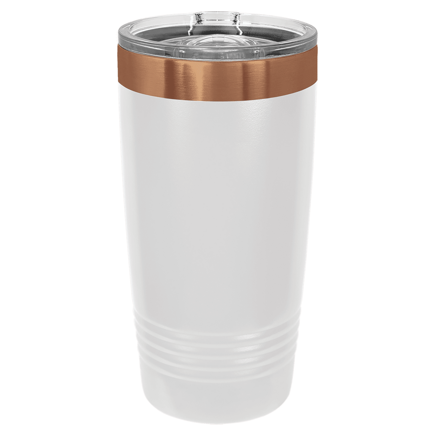 Polar Camel 20 oz. White/Rose Gold ION-Plated Ringneck Tumbler with Slider Lid-MO