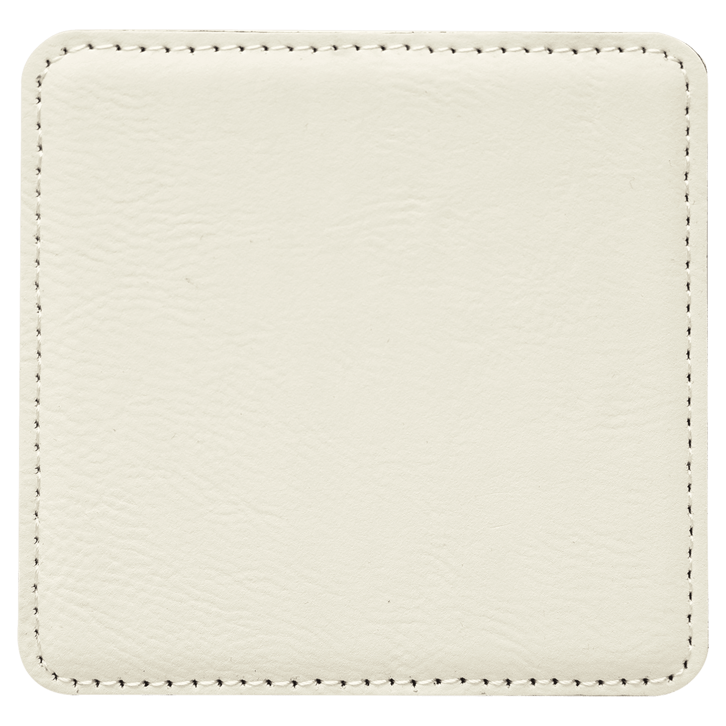 4" x 4" White Square Laserable Leatherette 6-Coaster Set-MO