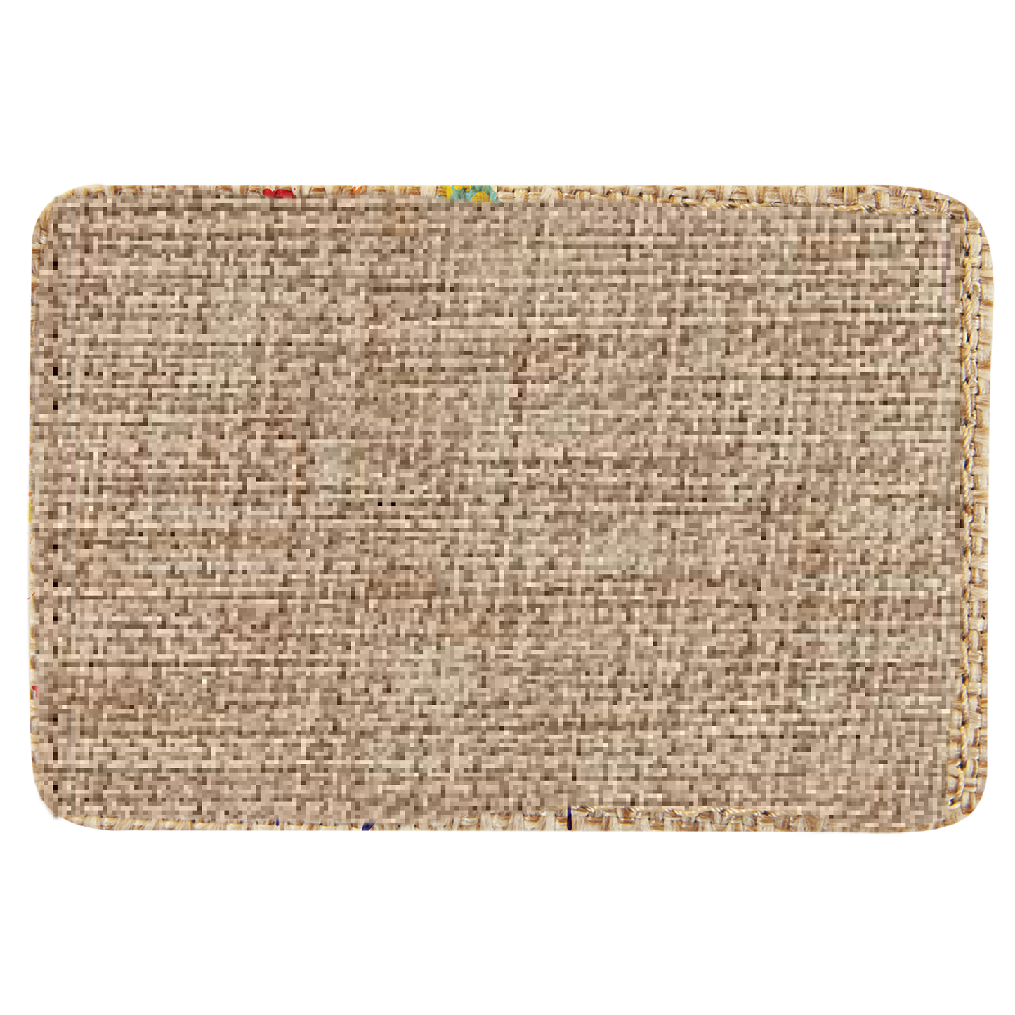 3" x 2" Burlap Rectangle Sublimatable Patch with Adhesive-MO