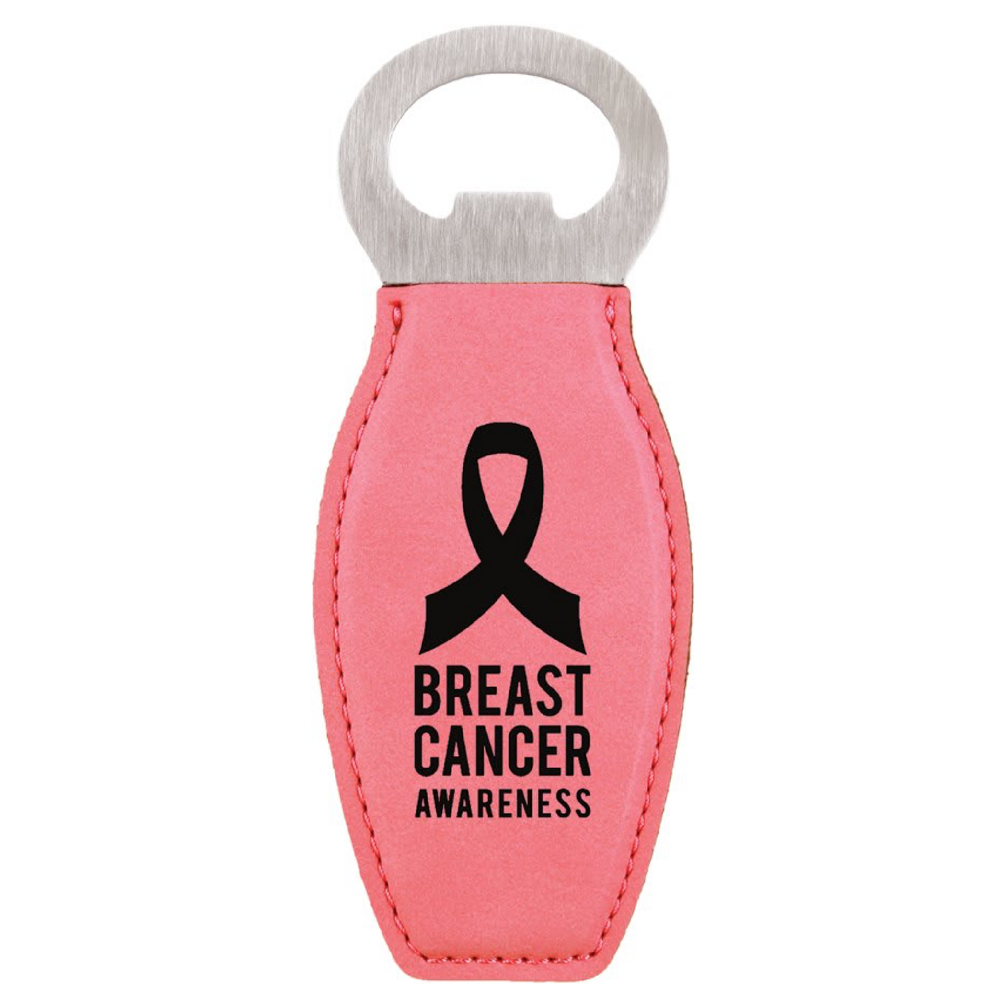 Pink Laserable Leatherette Bottle Opener with Magnet-MO