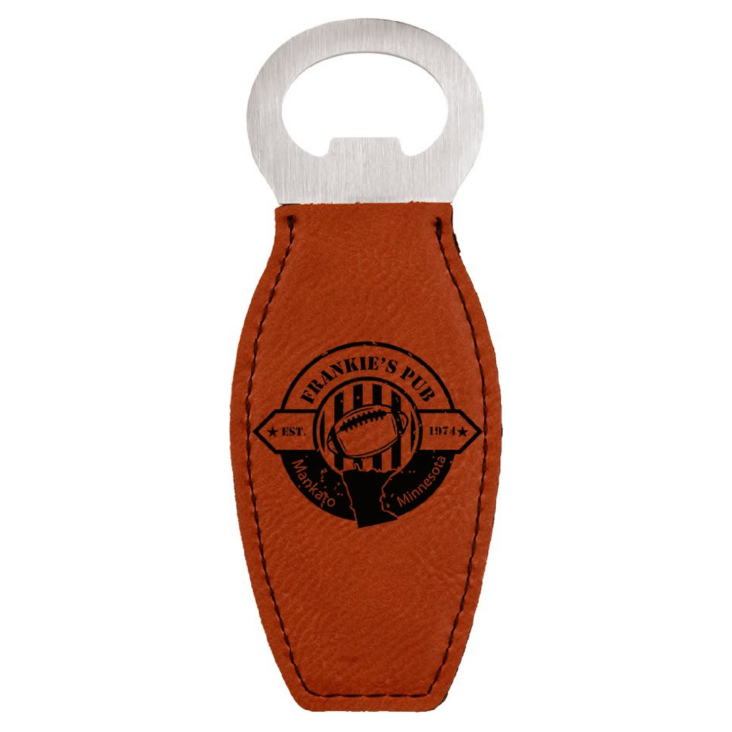 Rawhide Laserable Leatherette Bottle Opener with Magnet-MO