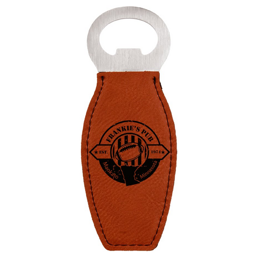 Rawhide Laserable Leatherette Bottle Opener with Magnet-MO