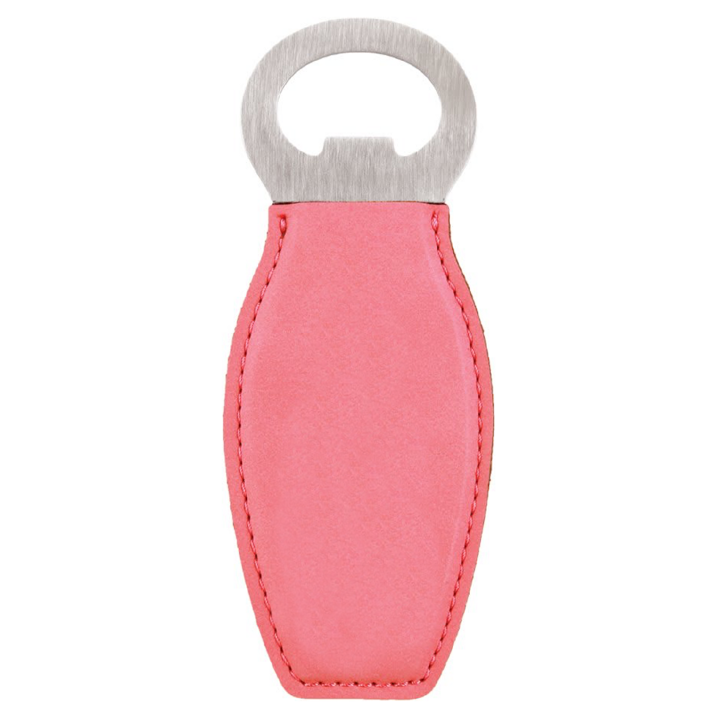 Pink Laserable Leatherette Bottle Opener with Magnet-MO