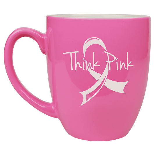 16 oz. Pink Ceramic Bistro LazerMug-MO