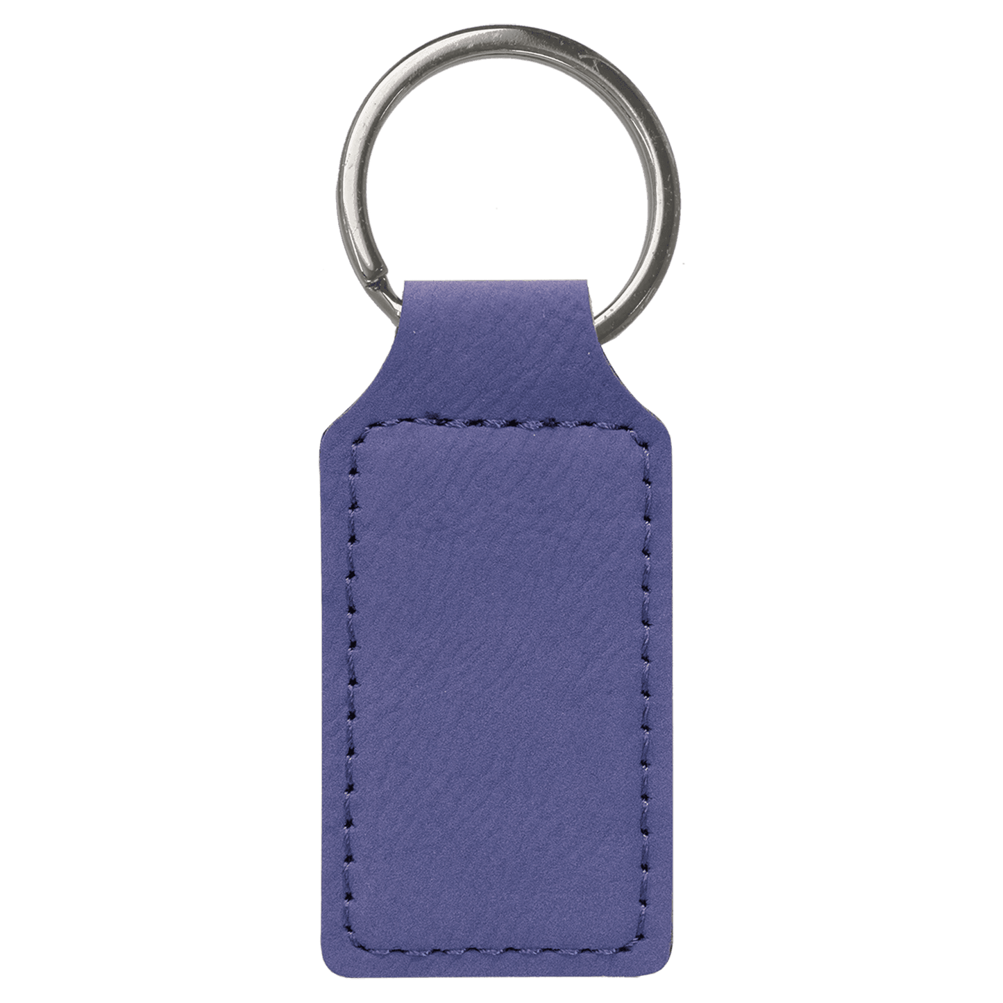 2 3/4" x 1 1/4" Purple Laserable Leatherette Rectangle Keychain-MO