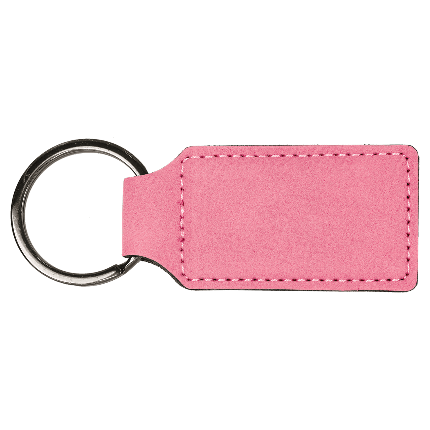 2 3/4" x 1 1/4" Pink Laserable Leatherette Rectangle Keychain-MO