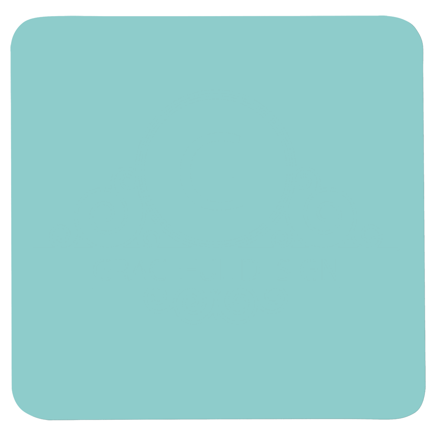 3 3/4" x 3 3/4" Square Teal/Black Silicone Coaster-MO