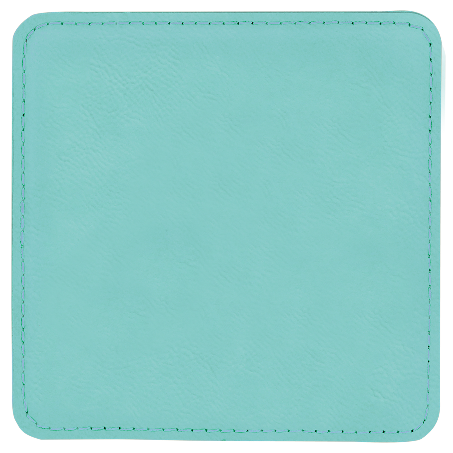 4" x 4" Teal Square Laserable Leatherette 6-Coaster Set-MO