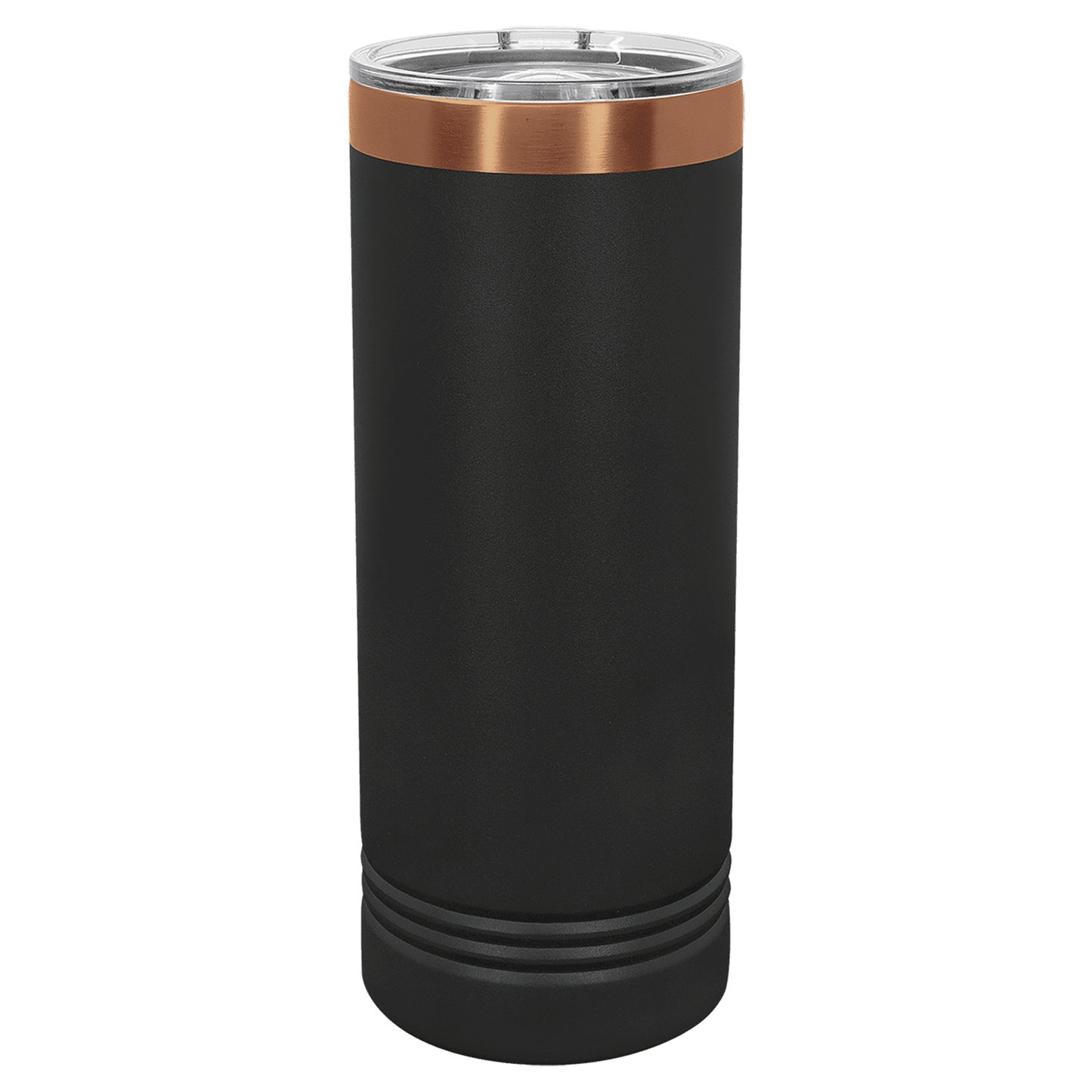 Polar Camel 22 oz. Black/Rose Gold ION-Plated Skinny Tumbler with Slider Lid