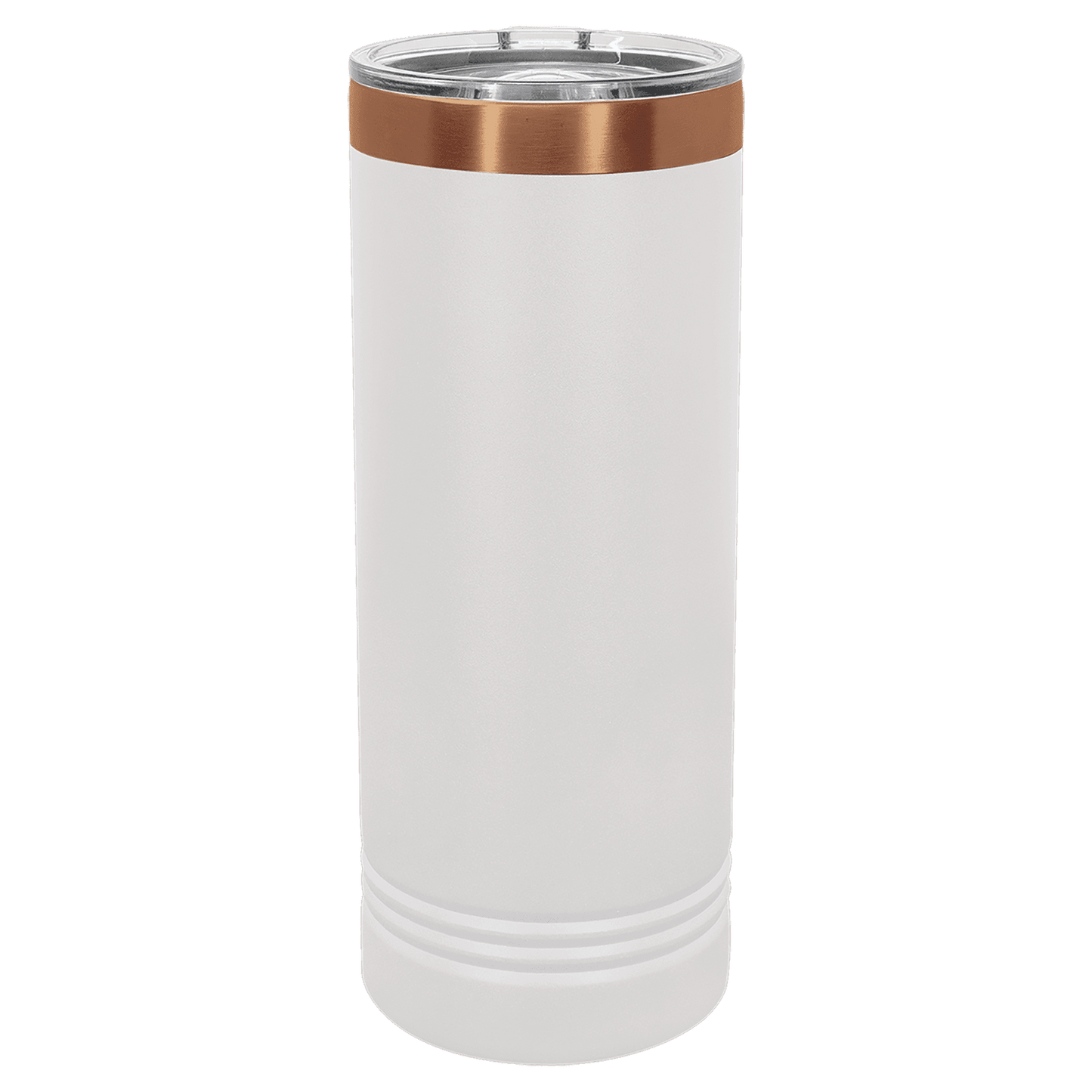 Polar Camel 22 oz. White/Rose Gold ION Plated Skinny Tumbler with Slider Lid-MO