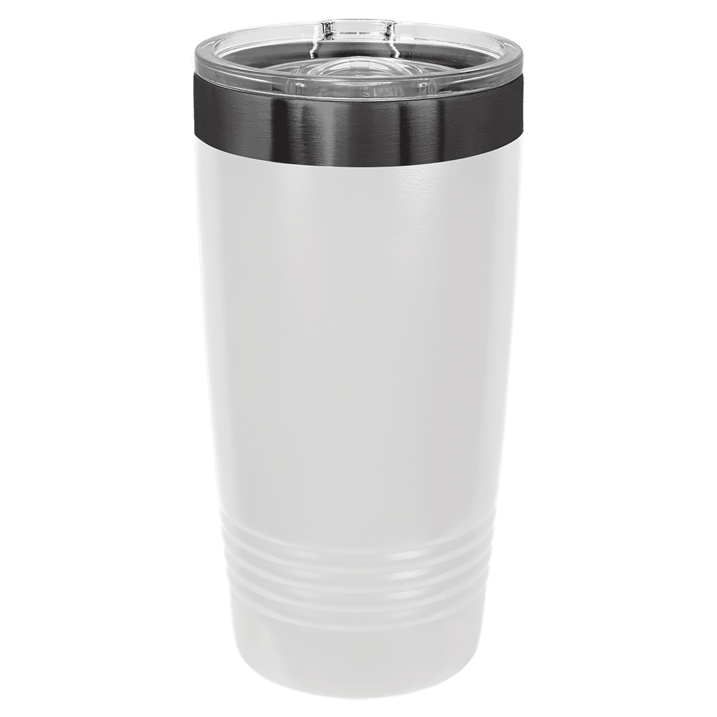 Polar Camel 20 oz. White/Ghost Black ION-Plated Ringneck Tumbler with Slider Lid-MO