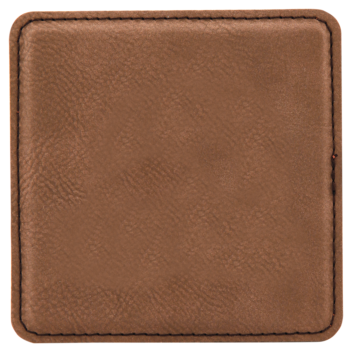 4" x 4" Dark Brown Square Laserable Leatherette 6-Coaster Set-MO