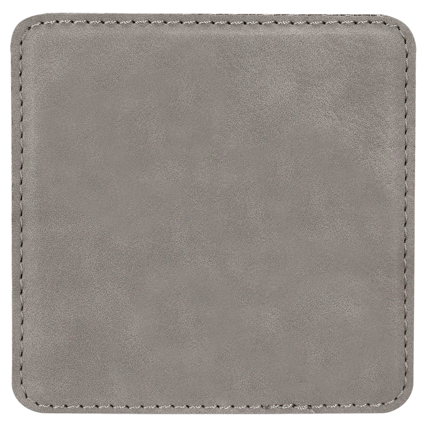 4" x 4" Gray Square Laserable Leatherette 6-Coaster Set-MO