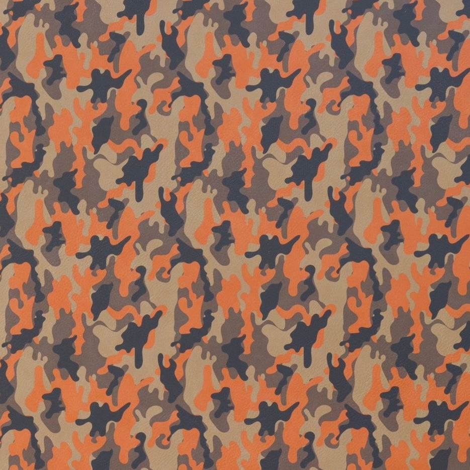 Orange Camo / Black Durra-Bull Premium Leatherette Patch Designer