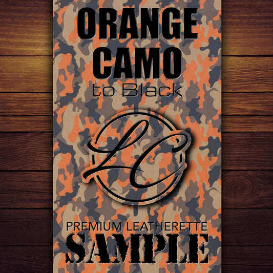 Orange Camo / Black Durra-Bull Premium Leatherette Patch Designer